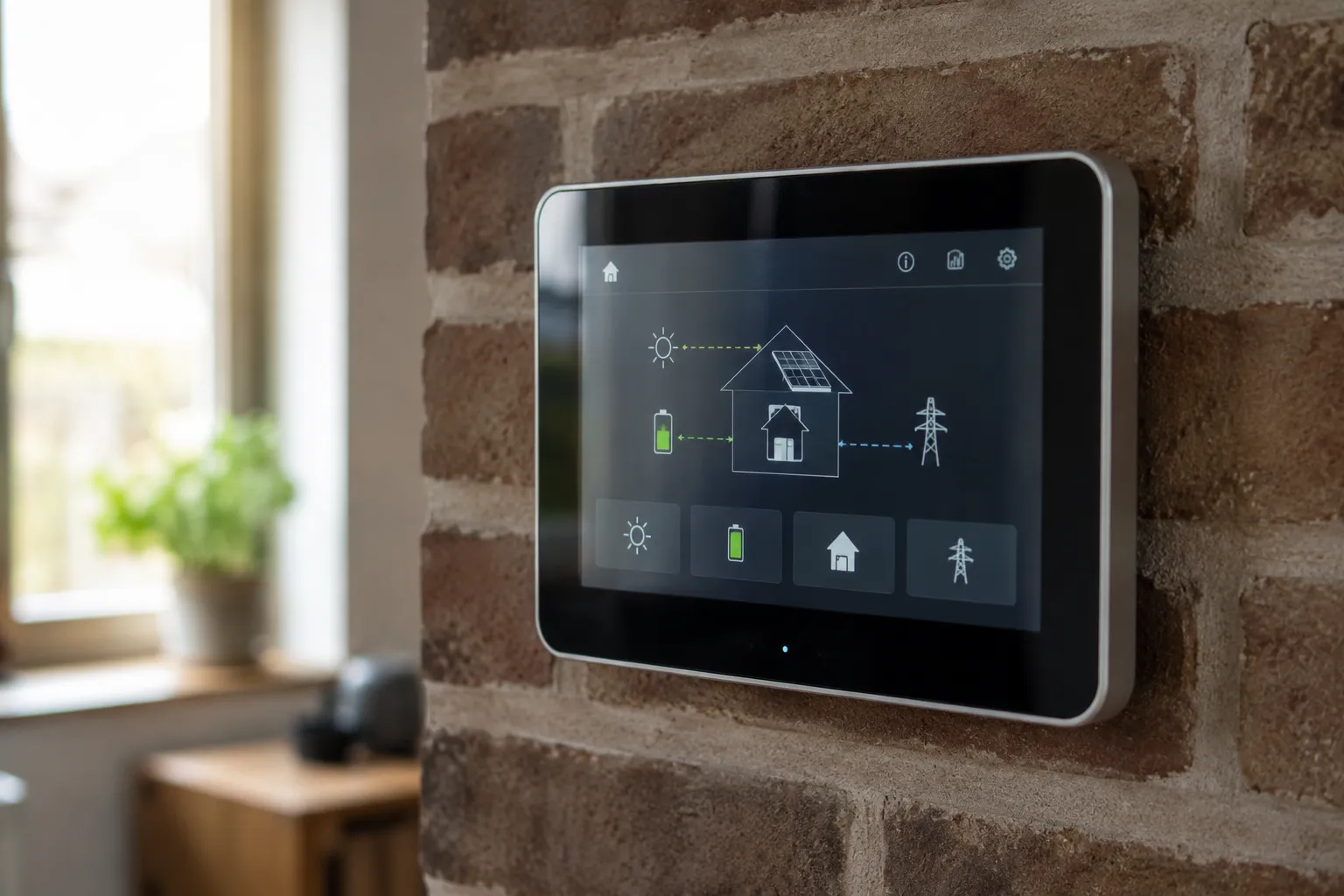 Moderne Smart-Home-Wandschalter und Dimmer in Anthrazit